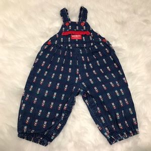 Vintage Oshkosh Girls Embroidered Vestbak Bear Girl Size 12 Months